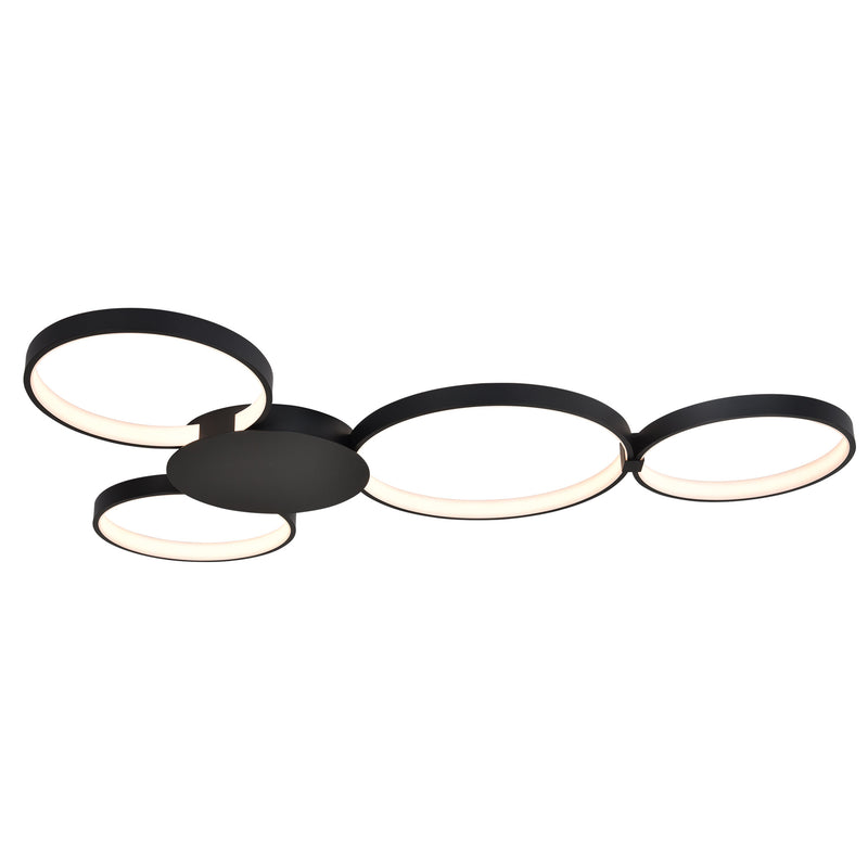 VONN Capella 43" VMCF41500BL LED Modern Multi-Ring Ceiling Light in Black