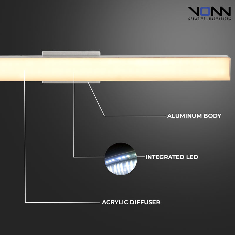 VONN Procyon VMW11200AL 24" AC LED Vanity Light in Silver