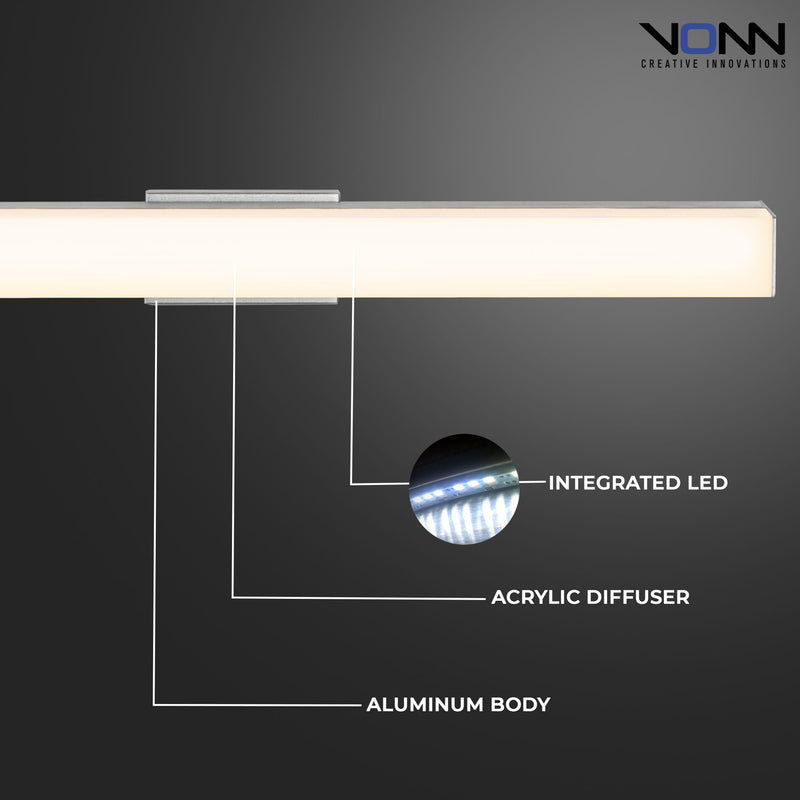 VONN Procyon VMW11700AL 24" AC LED Vanity Light in Silver