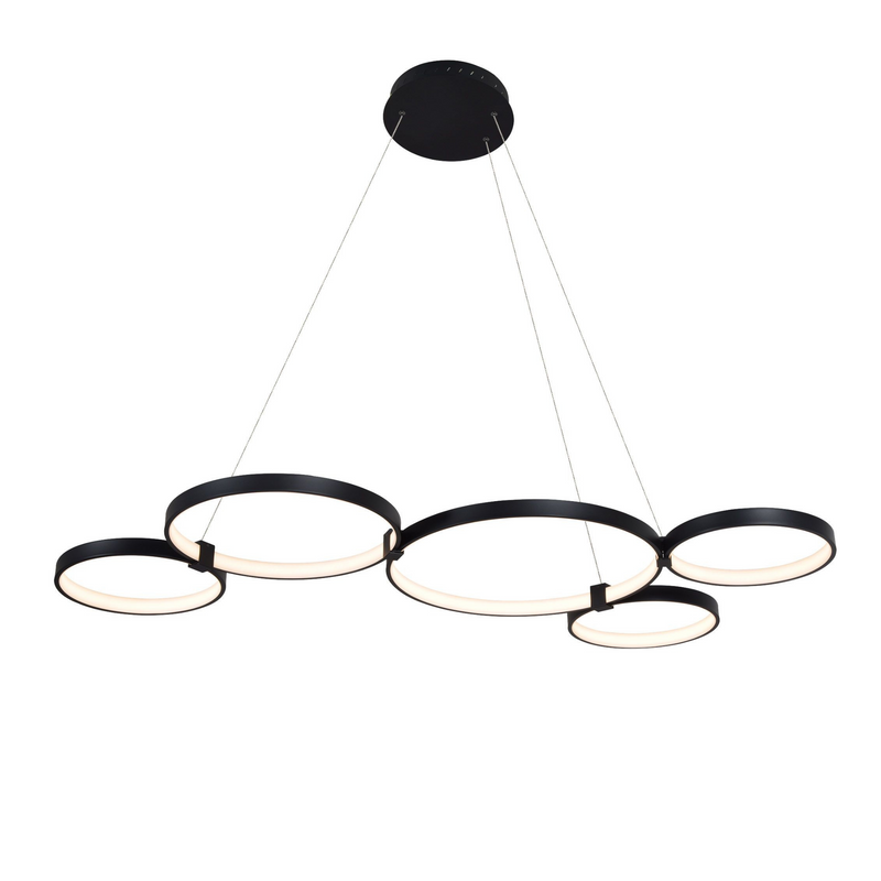VONN Capella 50" VMC32410BL Multi-Ring LED Chandelier in Black