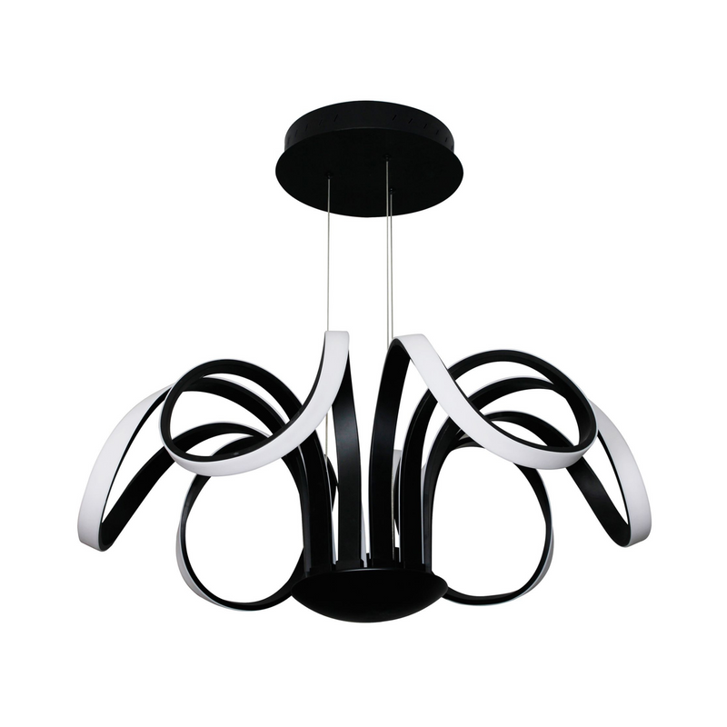 VONN Capella 30" VMC32420BL Multi-Modern Flower-Petal LED Chandelier in Black