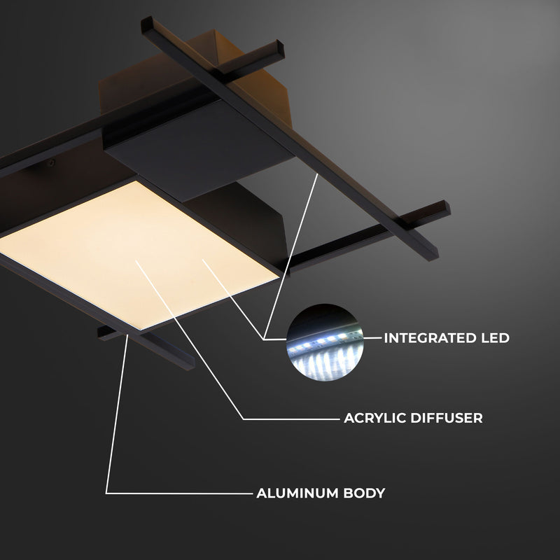 VONN Radium 19" VRCF49304BL Integrated LED Rectangular Ceiling Light in Black
