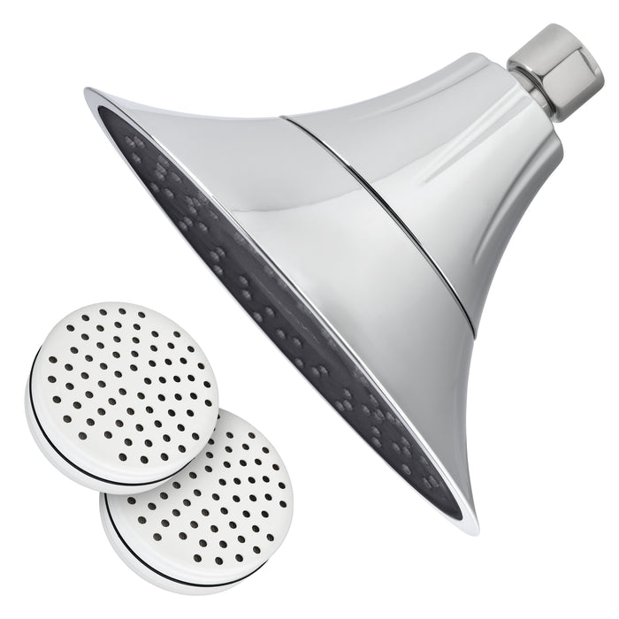 Brondell VivaSpring Filtered Showerhead in Chrome with Obsidian Face