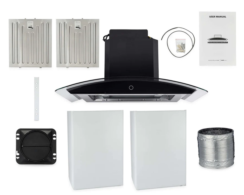 Hauslane WM-639 Chef Series 900 CFM Convertible Stainless Steel Wall-Mounted Range Hood