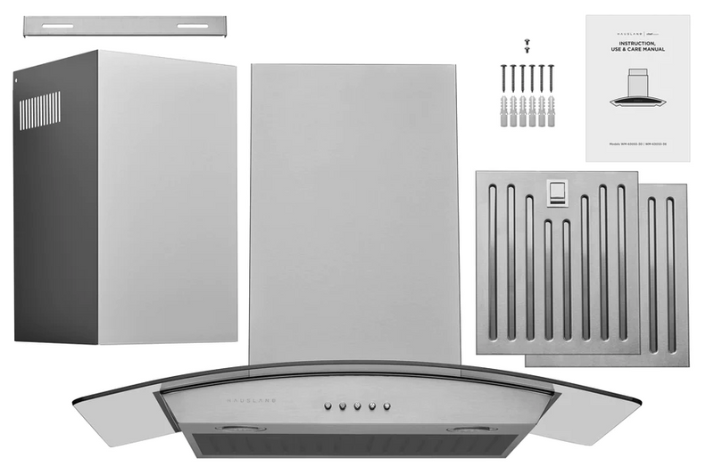 Hauslane WM-630 Chef Series 860 CFM Convertible Stainless Steel Wall-Mounted Range Hood
