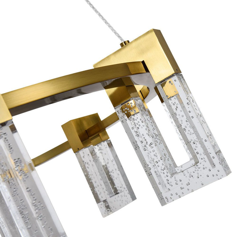 VONN Sorrento 27" VAC3139AB Integrated LED Circular Chandelier with 9 Shades in Antique Brass