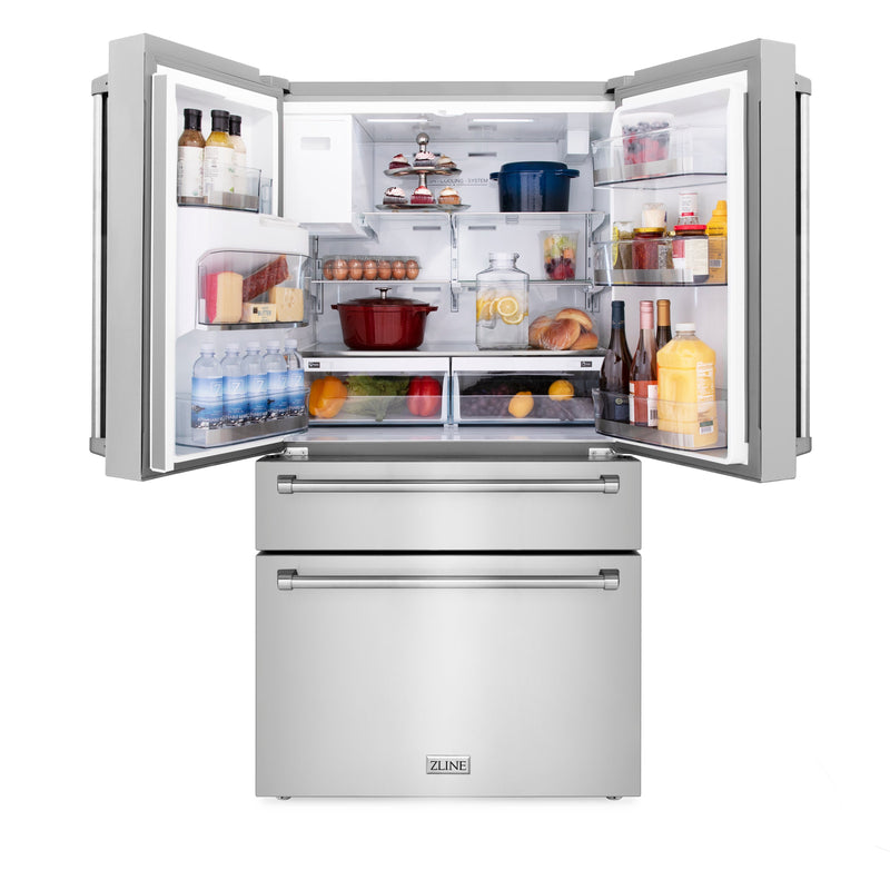 ZLINE 36" 21.6 cu. ft French Door Refrigerator with Water and Ice Dispenser - (RFM-W-36)