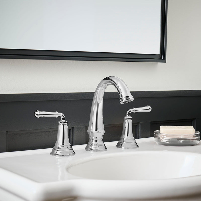 American Standard Delancey 8-Inch Widespread 2-Handle Bathroom Faucet 1.2 gpm/4.5 L/min With Lever Handles