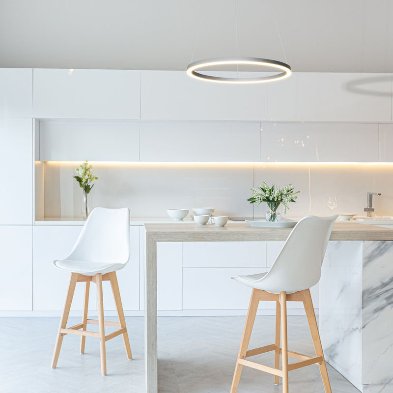 VONN Tania 24" VMC31640AL Modern Circular LED Chandelier with Adjustable Suspension in Silver