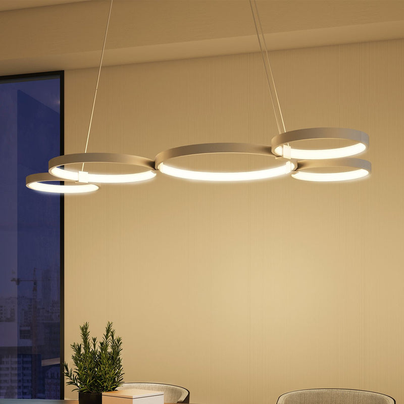 VONN Capella 50" VMC32410AL Multi-Ring LED Chandelier in Silver