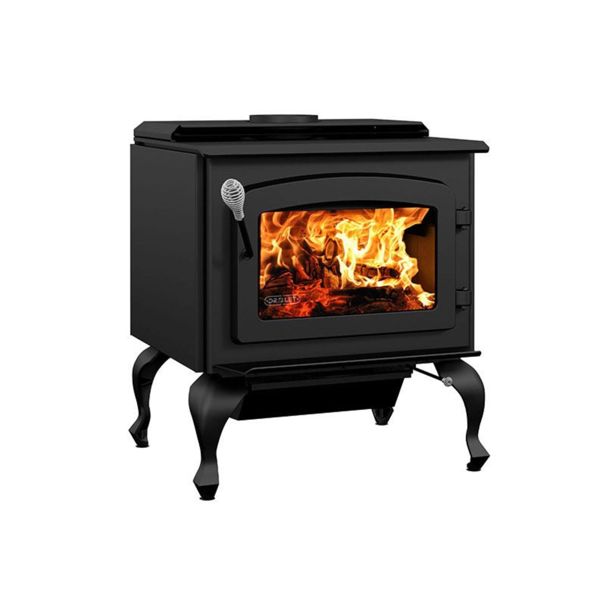Drolet DB03105 Escape 1800 Wood Burning Stove On Legs - Black Door — Rise