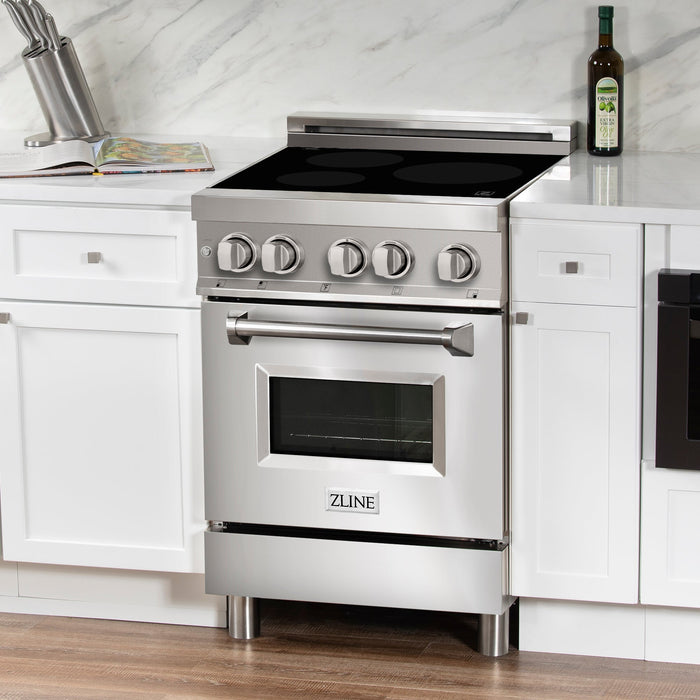 ZLINE 24" Induction Range with a 3 Element Stove and Electric Oven in Stainless Steel