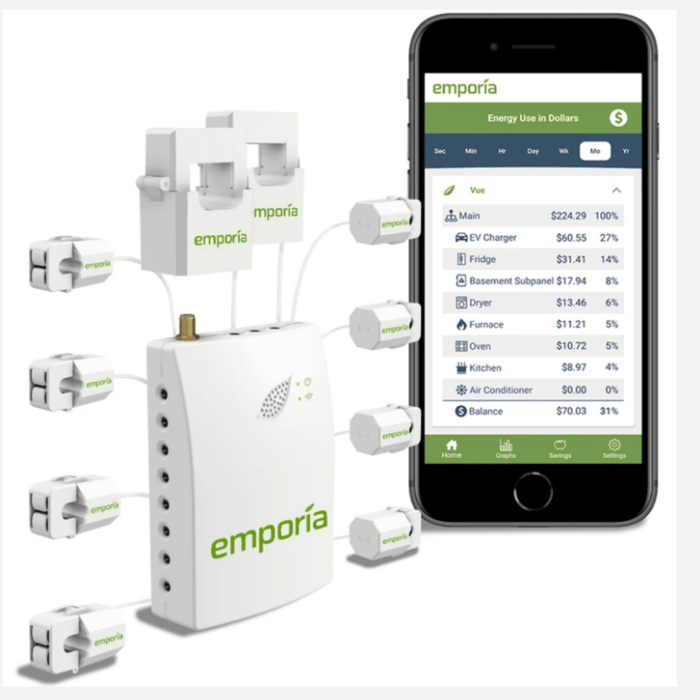 Emporia Gen 2 Vue Home Energy Monitor with 8 Sensors