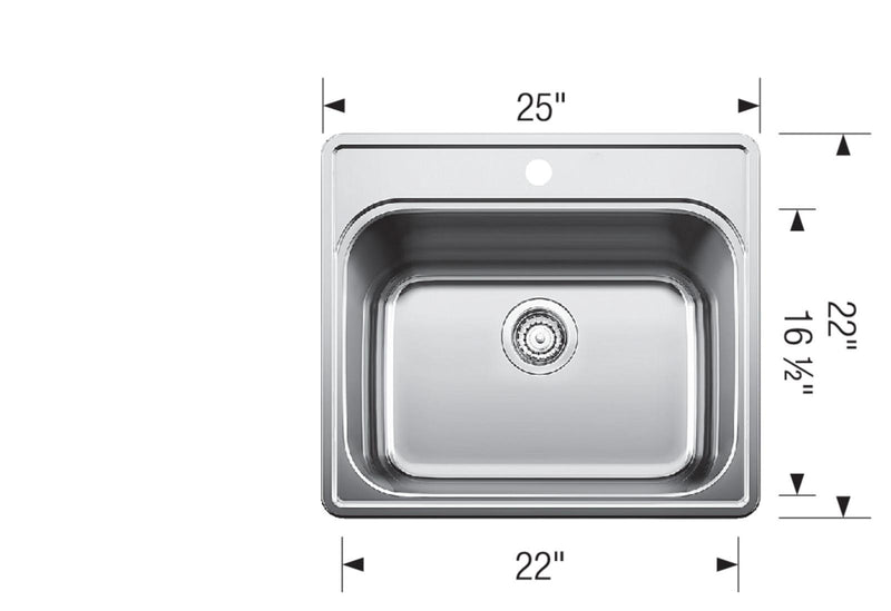 Blanco Essential 441078 Laundry Sink - 1 hole - 441078 in Stainless Steel