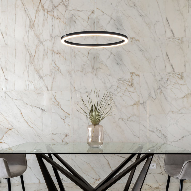 VONN Tania 24" VMC31640BL Modern Circular LED Chandelier with Adjustable Suspension in Black