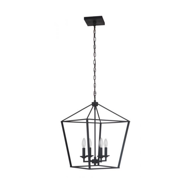 Craftmade Flynt 4 Medium Foyer Pendant Lamp in Flat Black - 52935-FB