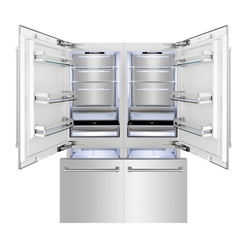 ZLINE 60" Autograph Edition ft. Built-in 4-Door French Door Stainless Steel Refrigerator