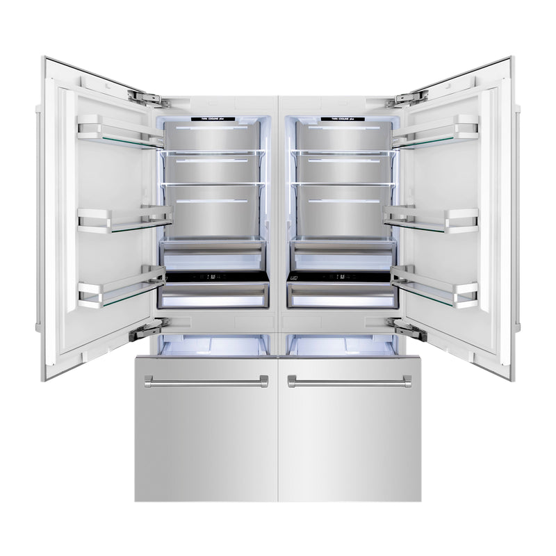 ZLINE 60" Built-In 4-Door French Door Refrigerator with Internal Water and Ice Dispenser in Stainless Steel