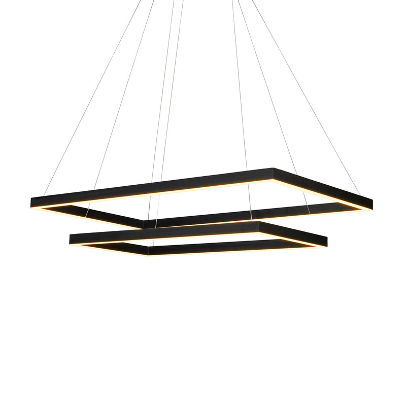 VONN Atria Duo 29" VMC31710BL Modern Two-Tier LED Chandelier with Adjustable Suspension in Black