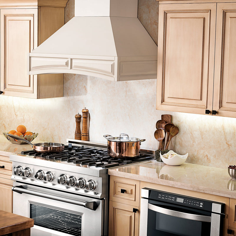 ZLINE Wooden Wall Mount Range Hood in White - Includes Motor
