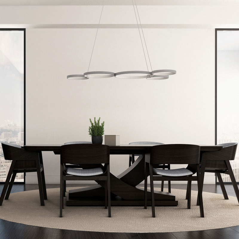 VONN Capella 50" VMC32410AL Multi-Ring LED Chandelier in Silver