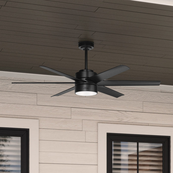 Hunter 60-inch Solaria Outdoor Matte Black Ceiling Fan
