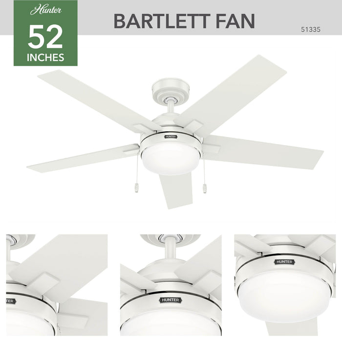 Hunter Bartlett 52-inch Fresh White Ceiling Fan with LED Light