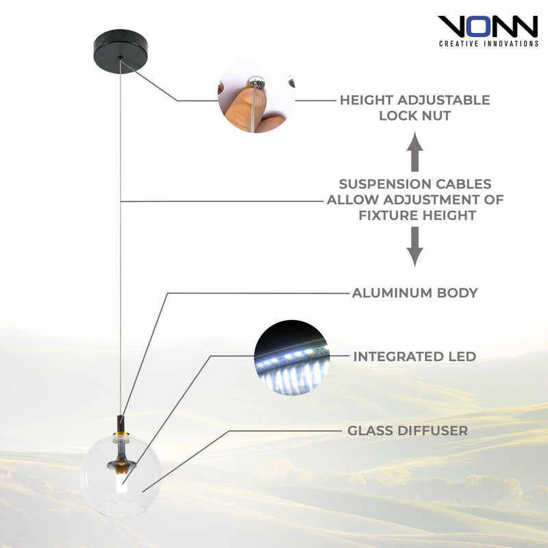 VONN Artisan Portofino VAP2161AB Integrated LED Pendant Light