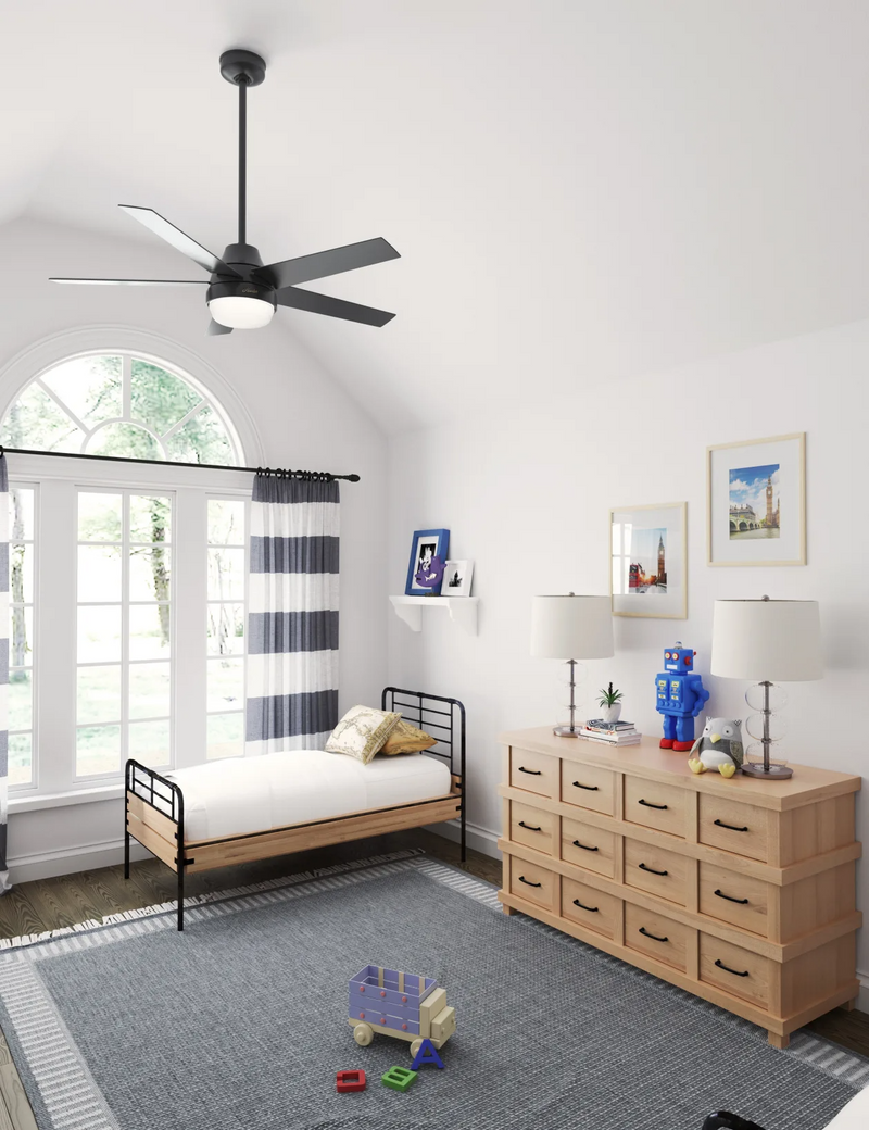 Hunter 52-inch Aerodyne Matte Black Ceiling Fan with LED Light
