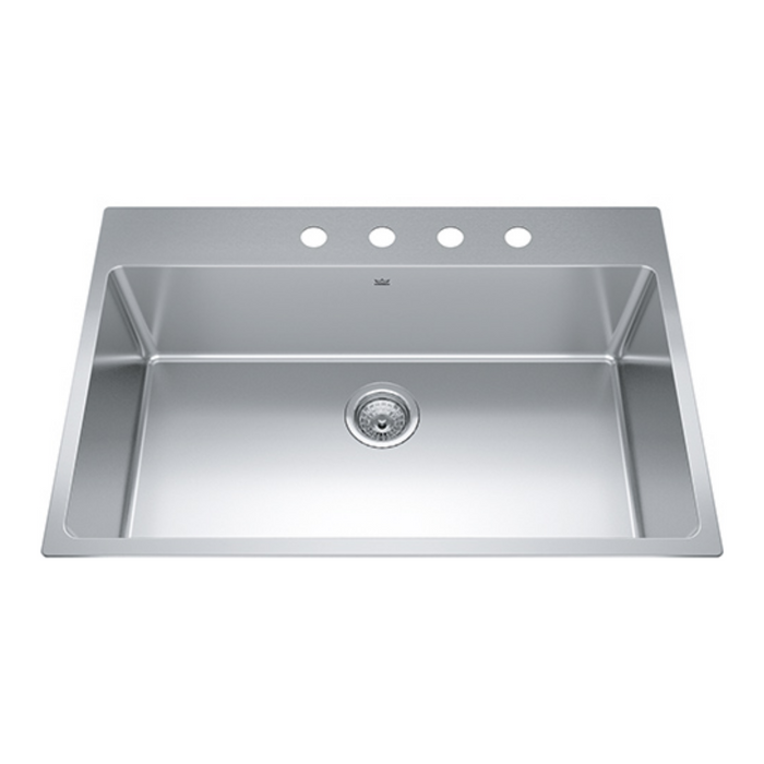 Kindred Brookmore  33" Drop In 4-Hole Single Bowl Stainless Steel Kitchen Sink BSL2233-9-4N