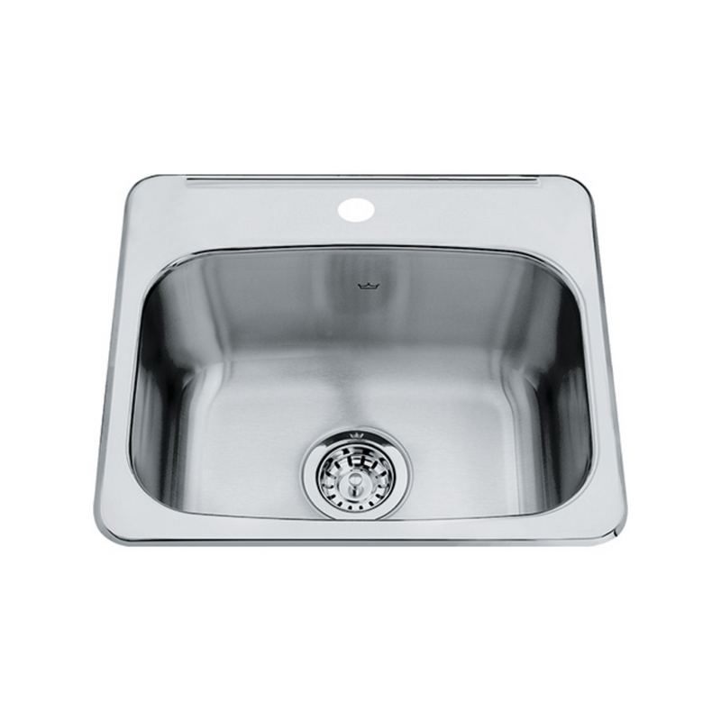 Kindred Steel Queen 19" Drop In 1-Hole Single Bowl Prep/Bar Sink QSL1719-8-1N