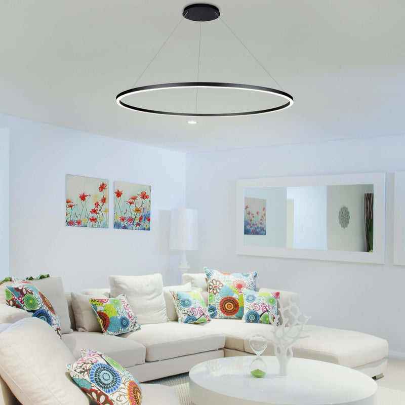 VONN Tania 39" VMC34911BL Modern Circular LED Chandelier in Black