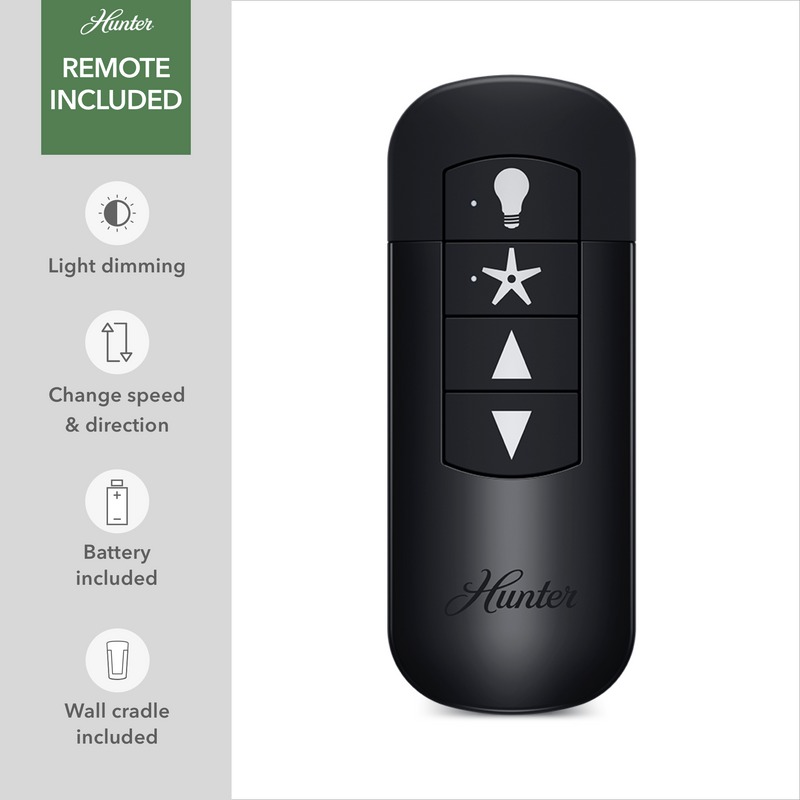 Hunter Hardwick 52-inch Matte Black Ceiling Fan with LED Lights