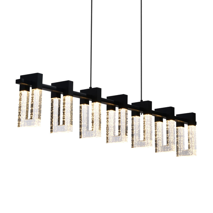 VONN Sorrento 40" VAC3137BL Integrated LED Linear Chandelier with 7 Shades in Black
