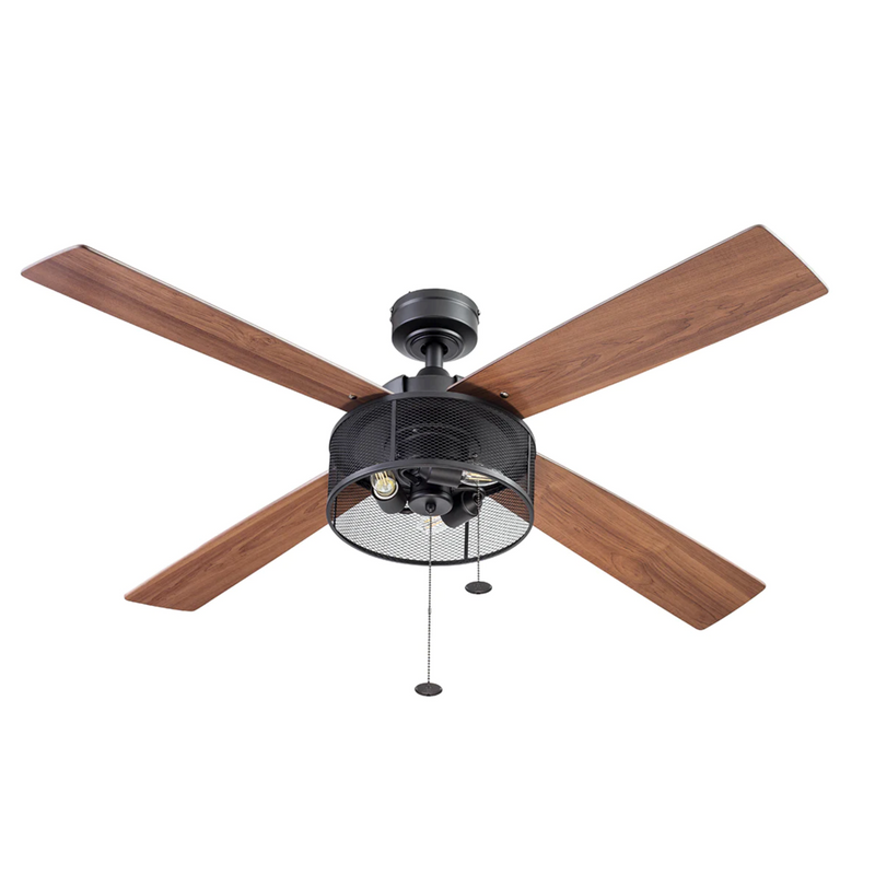 Prominence Home 52" Mandino Matt Black Pull Chain Ceiling Fan