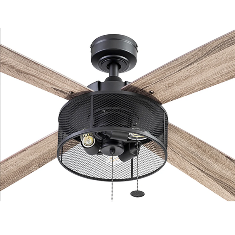 Prominence Home 52" Mandino Matt Black Pull Chain Ceiling Fan
