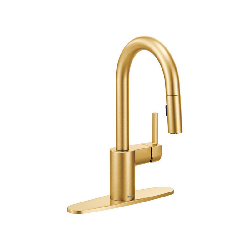 Moen Align Brushed Gold One-Handle High Arc Pull-Down Bar Faucet