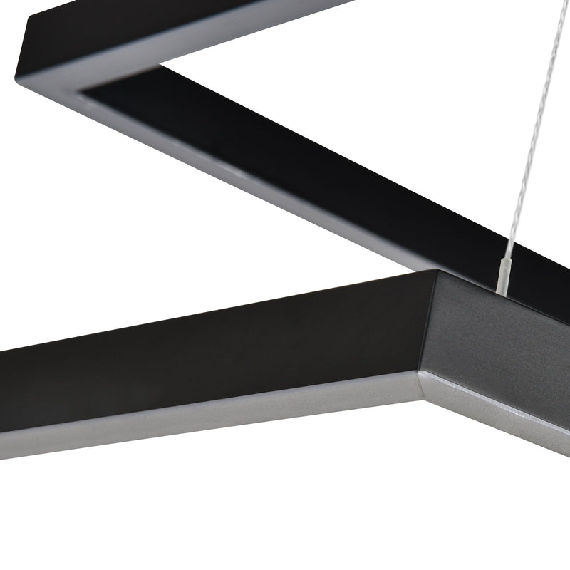 VONN Atria Duo 29" VMC31710BL Modern Two-Tier LED Chandelier with Adjustable Suspension in Black