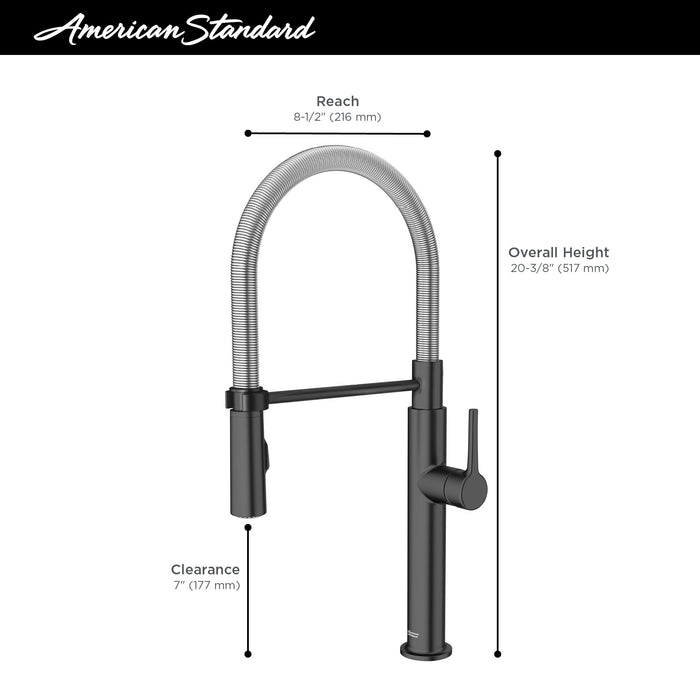 American Standard Studio S Semi-Pro Pull-Down Dual Spray Kitchen Faucet With Spring Spout