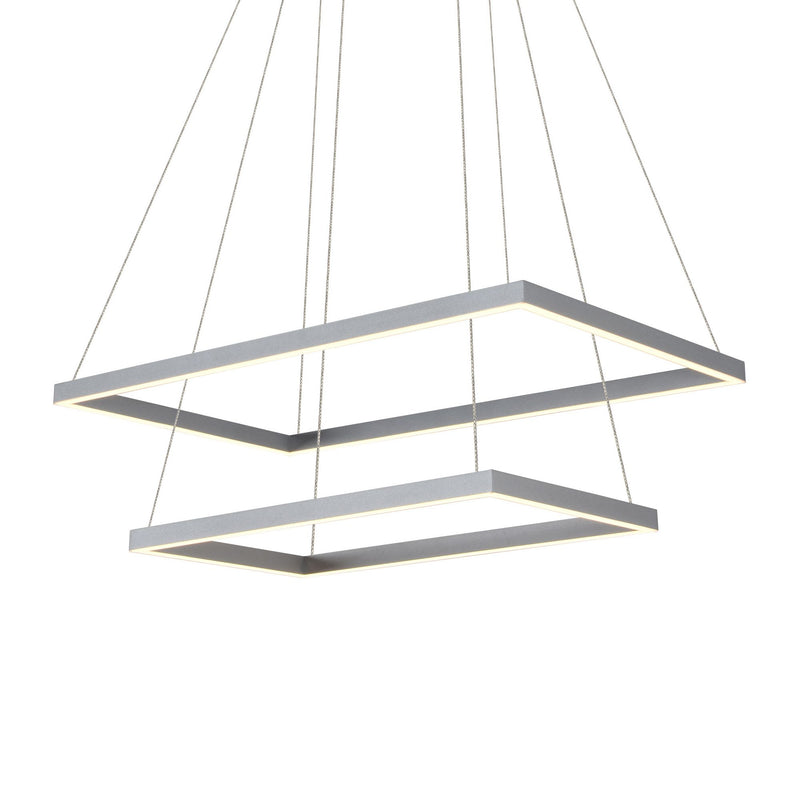 VONN Atria Duo 29" VMC31710AL Modern Two-Tier LED Chandelier with Adjustable Suspension in Silver