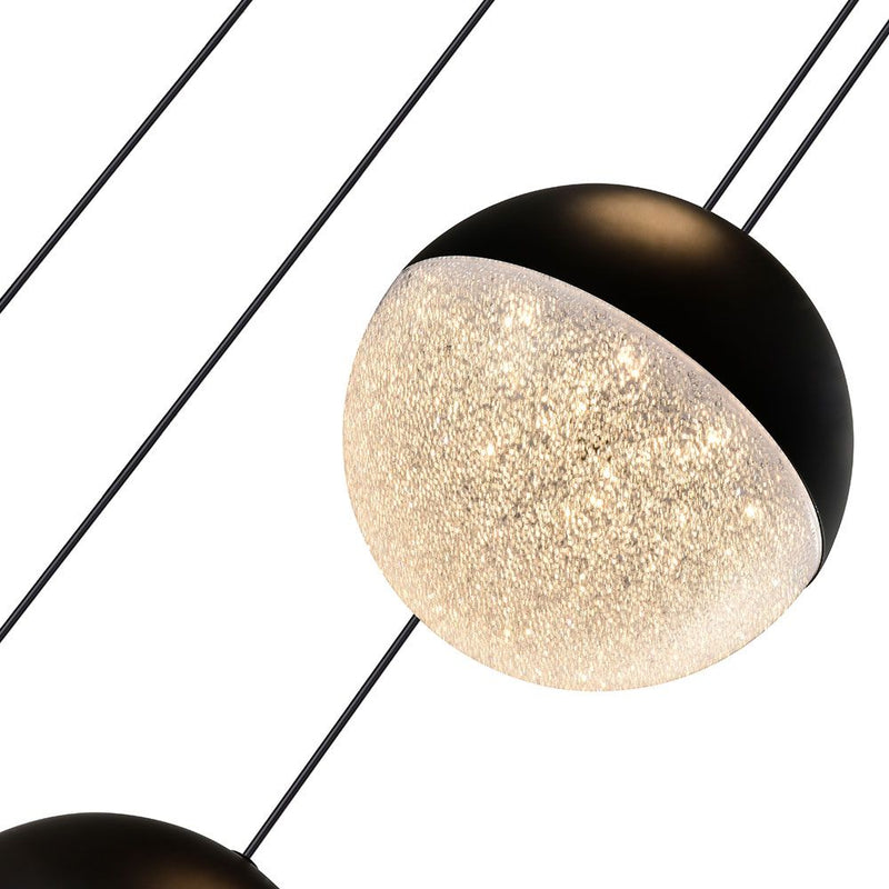 VONN Ravello 5-Light VAC3285BL Integrated LED Chandelier with Globe Shades in Black