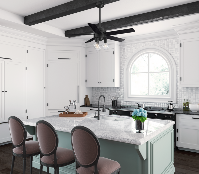 Hunter Hardwick 52-inch Matte Black Ceiling Fan with LED Lights