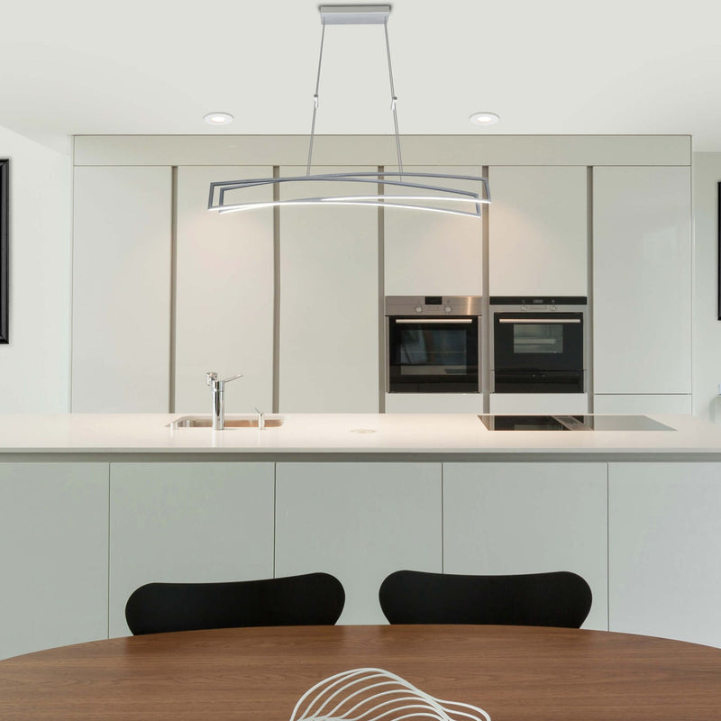 VONN Sirius 46" VMC33440AL Integrated LED Linear Chandelier in Silver