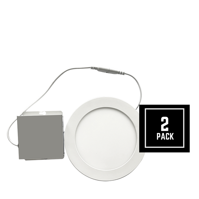 Simply Conserve 8" Downlight Fixture 2 Pack - Integrated J-Box Slim  - 12.5W