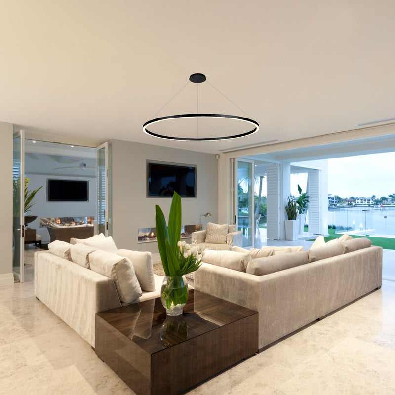VONN Tania 39" VMC34911BL Modern Circular LED Chandelier in Black