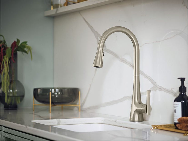 Moen Sinema Spot Resist Stainless One-Handle High Arc Pull-Down Kitchen Faucet
