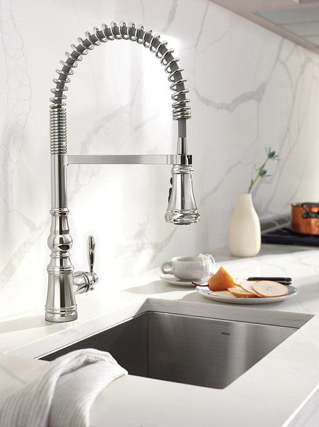 Moen Weymouth Chrome One-Handle Pre-Rinse Spring Pull-Down Kitchen Faucet