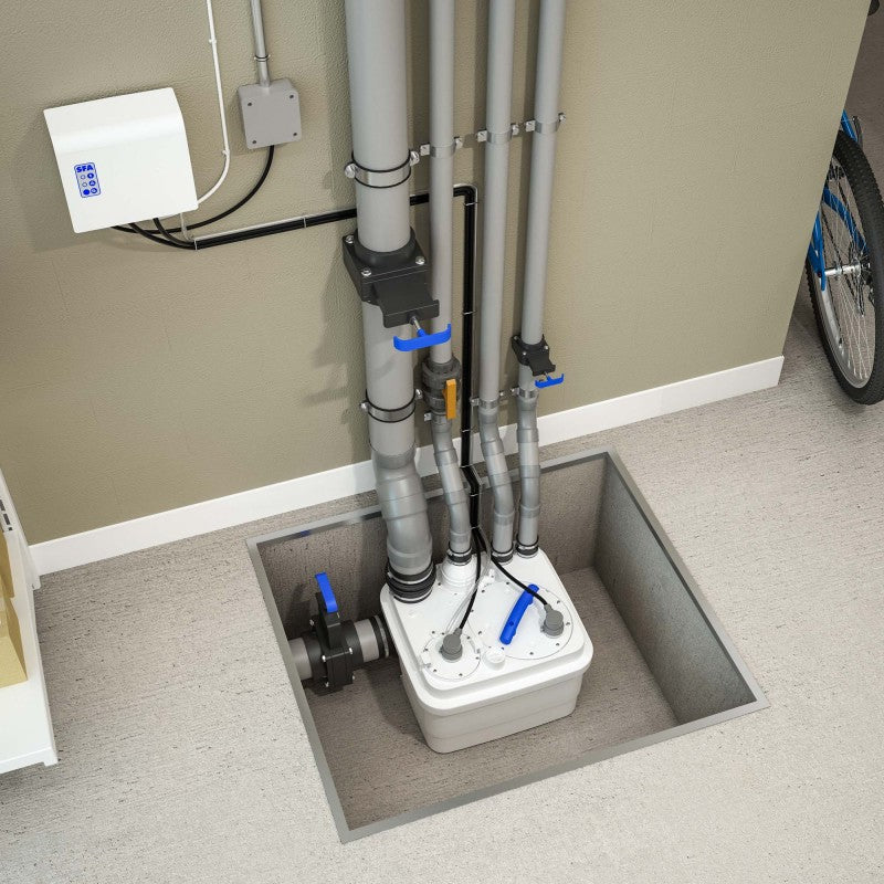 Saniflo 089 Sanicubic 1 (IP68) 120V Simplex Grinder System Lift Station - Residential & Commercial