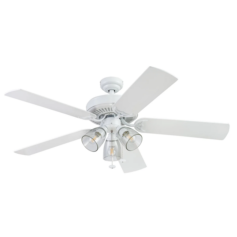 Prominence Home 52" Saybrook White Pull Chain Ceiling Fan