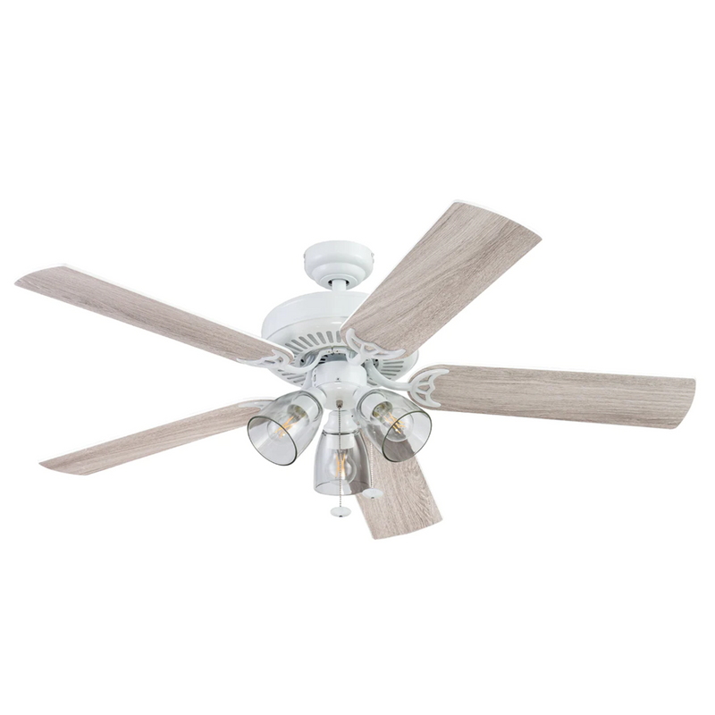 Prominence Home 52" Saybrook White Pull Chain Ceiling Fan